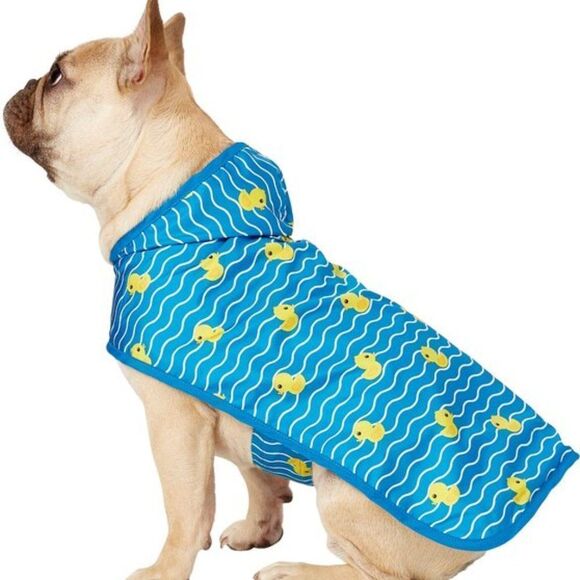 HDE Reversible Dog Raincoat Hooded Slicker Poncho Rain Coat  Dog Raincoat Waterproof Clothes Pet Jacket Coat Vest Rubber Ducky
